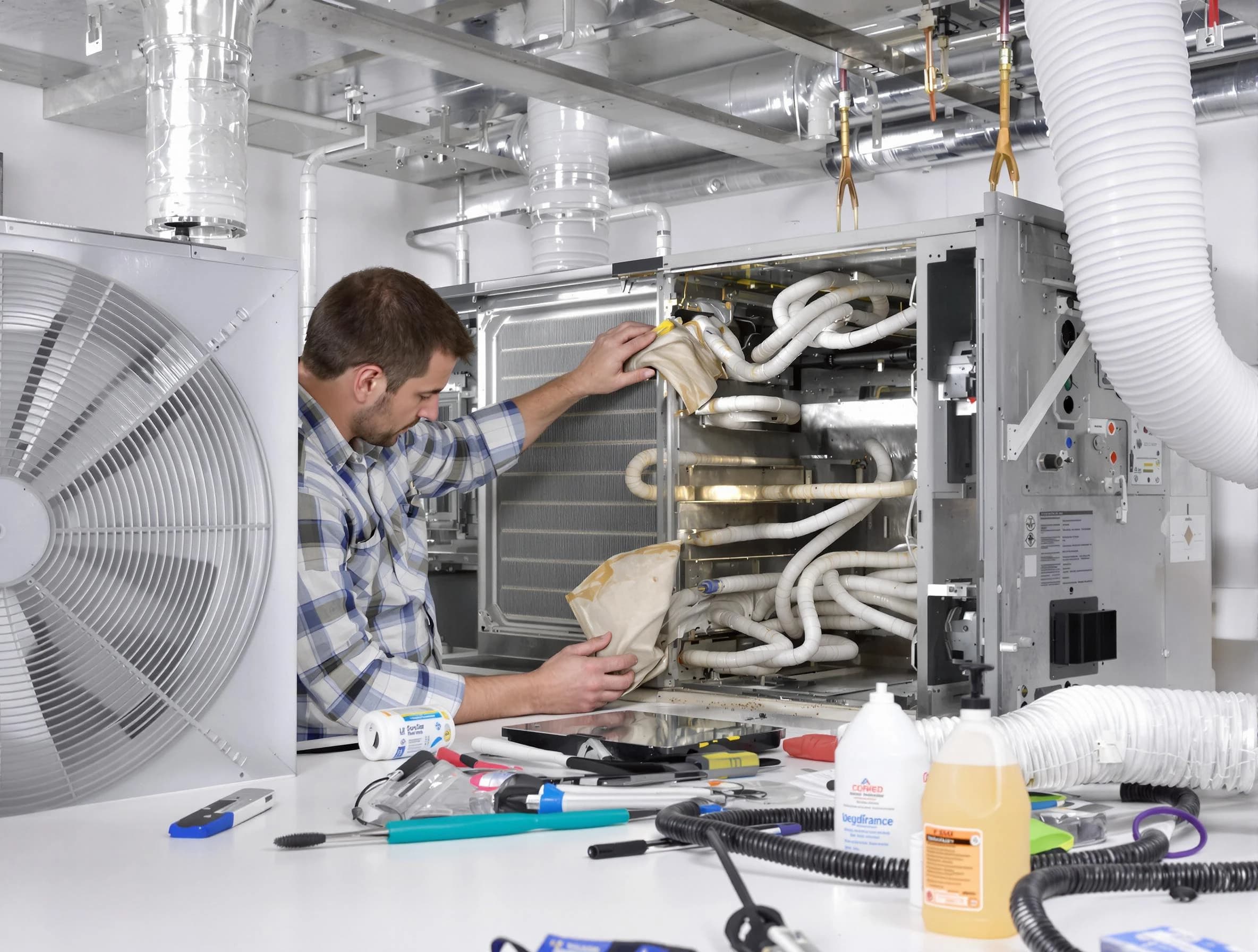 Jeannette Air Duct Cleaning specialist performing precision AC coil cleaning in Jeannette