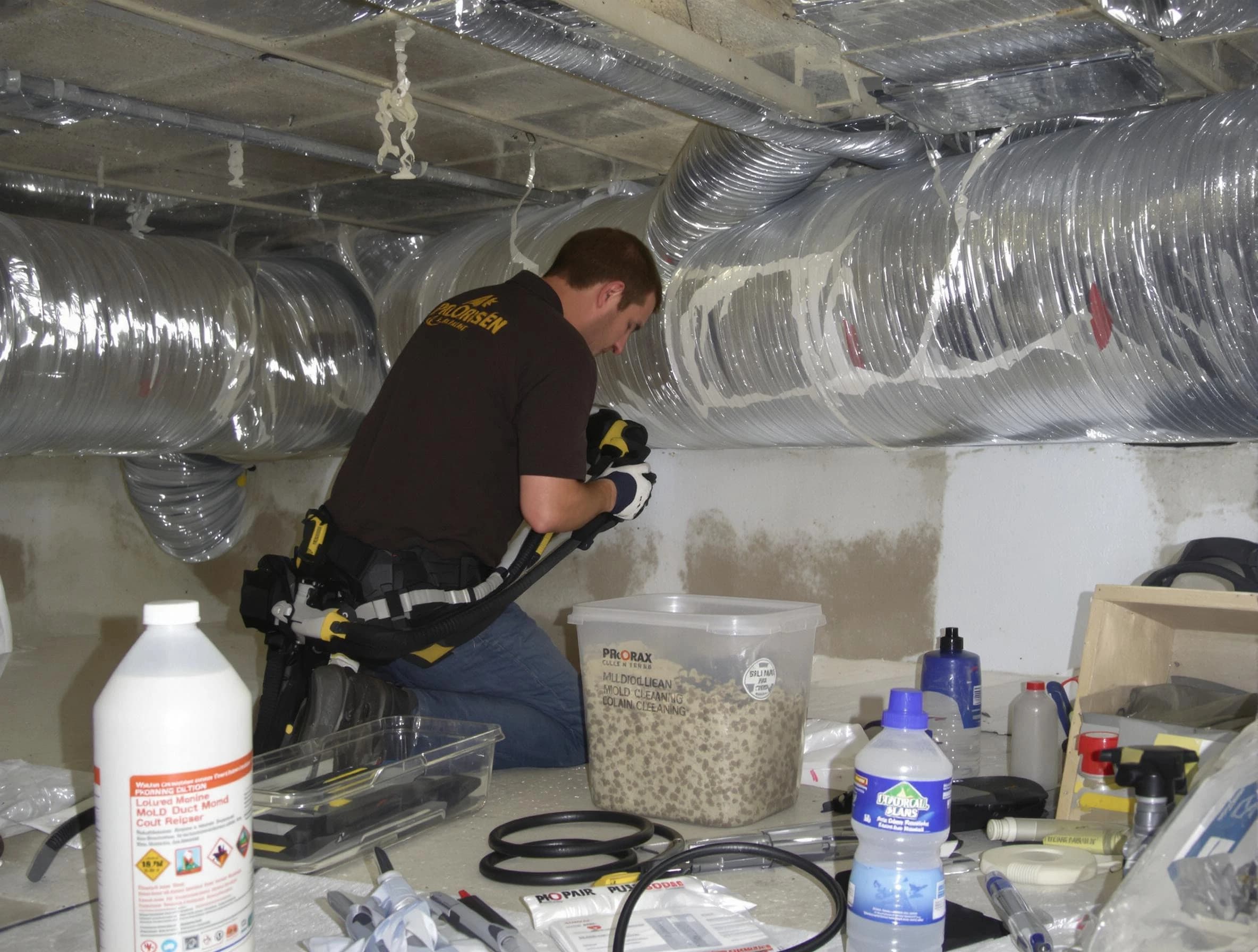 Jeannette Air Duct Cleaning specialist performing professional mold removal from air ducts in Jeannette