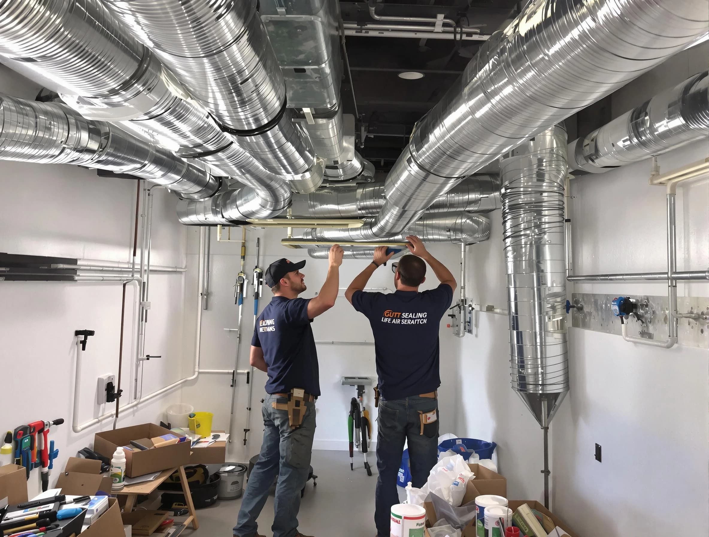 Jeannette Air Duct Cleaning technician applying professional duct sealing solutions in Jeannette