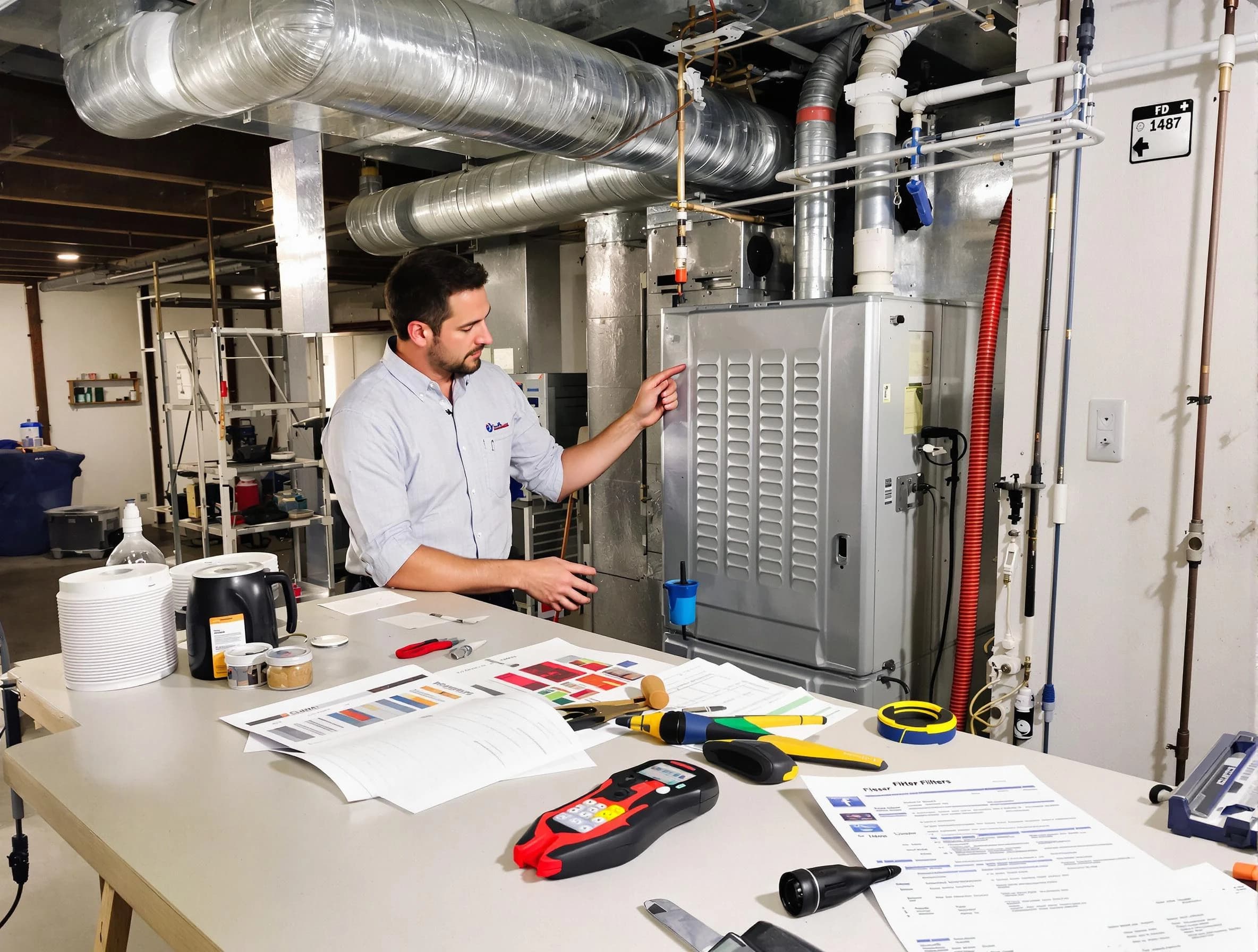 Jeannette Air Duct Cleaning inspector conducting detailed filter system evaluation using professional diagnostic tools in Jeannette