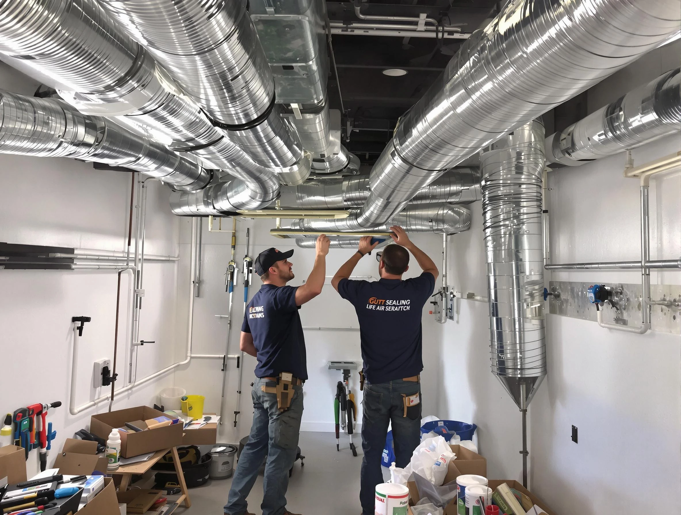 Jeannette Air Duct Cleaning technician applying professional duct sealing solutions in Jeannette